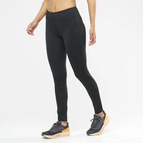 Black Salomon Cross Run 28'' Women's Running Tights | IE VM3910